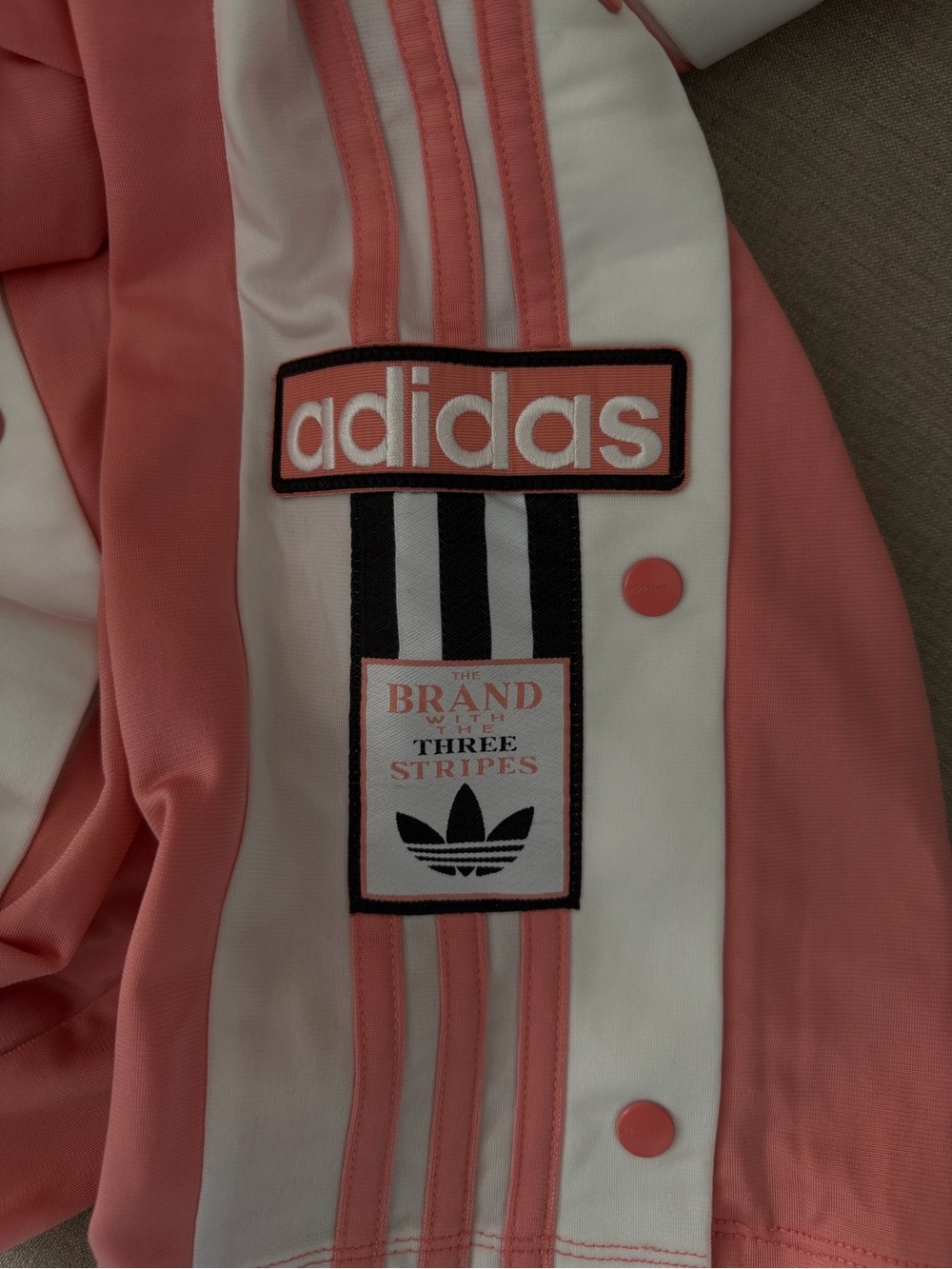 adidas Pink Track Pants with White Side Stripes - Picture 7 of 7
